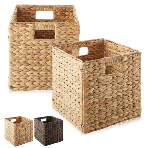 10.5" x 10.5" Water Hyacinth Storage Baskets